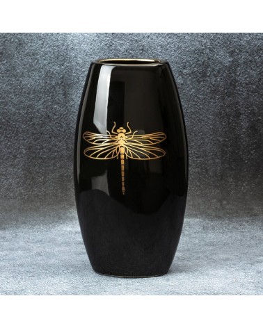 Wazon dekoracyjny 19x12x35cm Lori/01 czarny/złoty Eurofirany