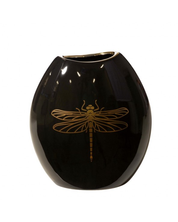 Wazon dekoracyjny 18x9x20cm Lori/05 czarny/złoty Eurofirany