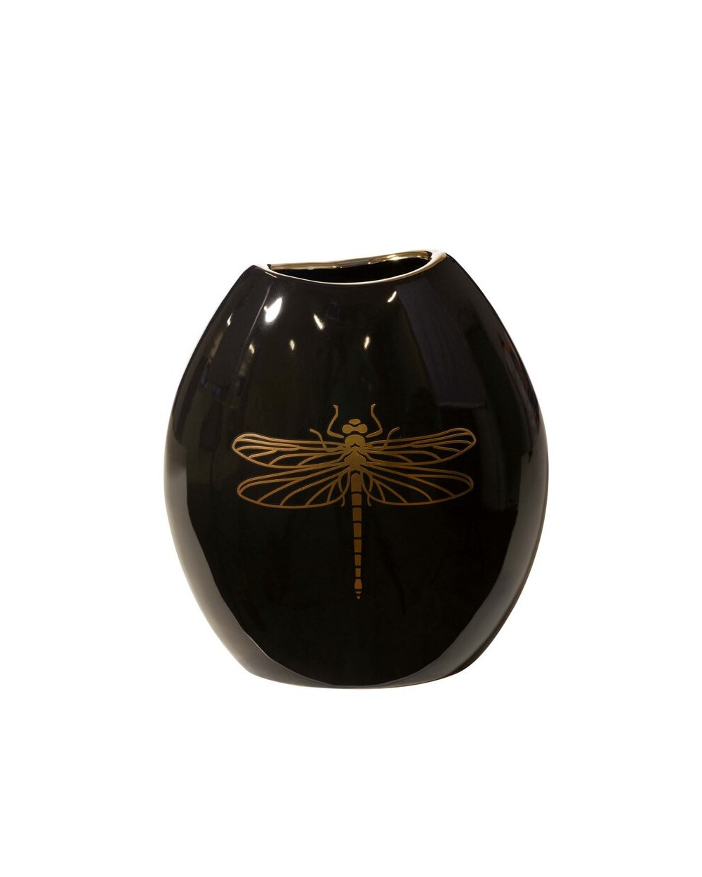 Wazon dekoracyjny 18x9x20cm Lori/05 czarny/złoty Eurofirany