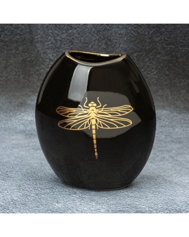 Wazon dekoracyjny 18x9x20cm Lori/05 czarny/złoty Eurofirany