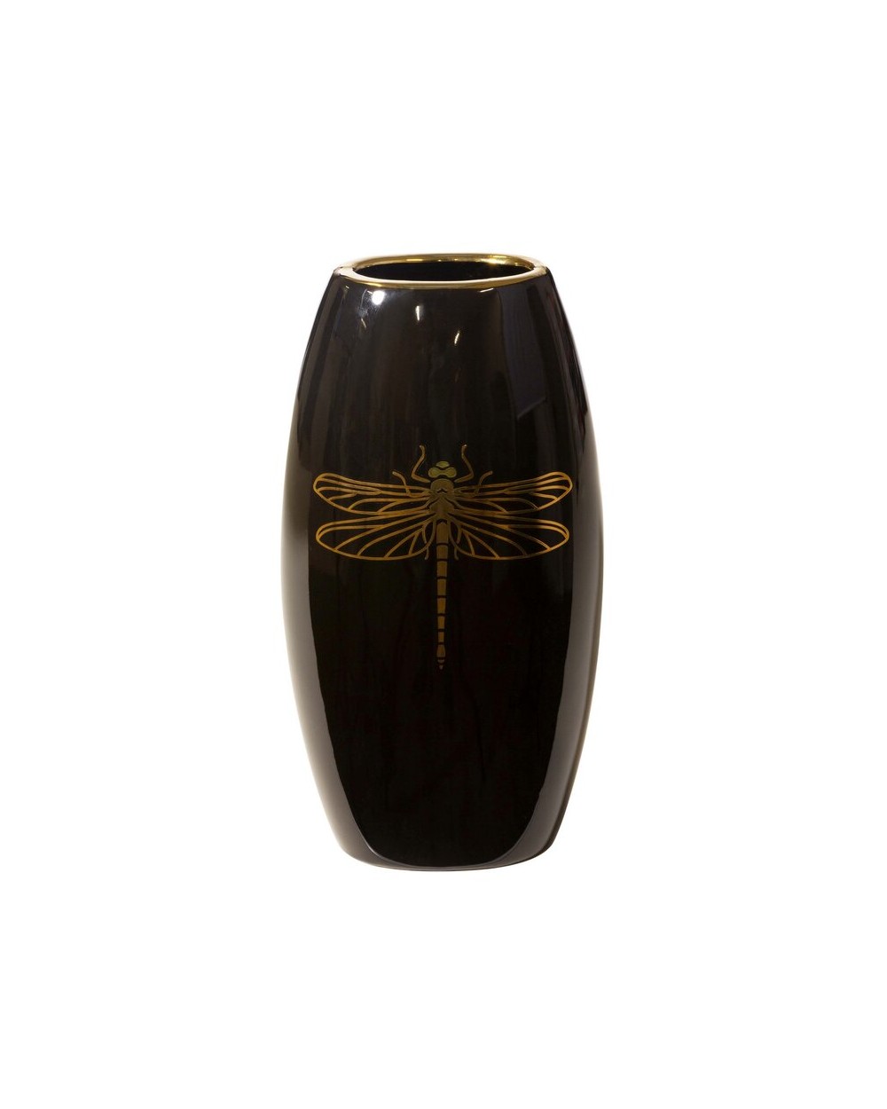 Wazon dekoracyjny 13x9x25cm Lori/02 czarny/złoty Eurofirany
