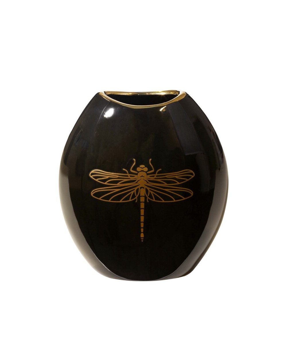 Wazon dekoracyjny 22x12x25cm Lori/04 czarny/złoty Eurofirany