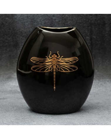 Wazon dekoracyjny 22x12x25cm Lori/04 czarny/złoty Eurofirany