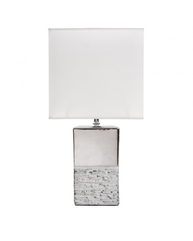 Lampa stołowa 25x18x50cm Brenda/2A biała/srebrna Eurofirany 