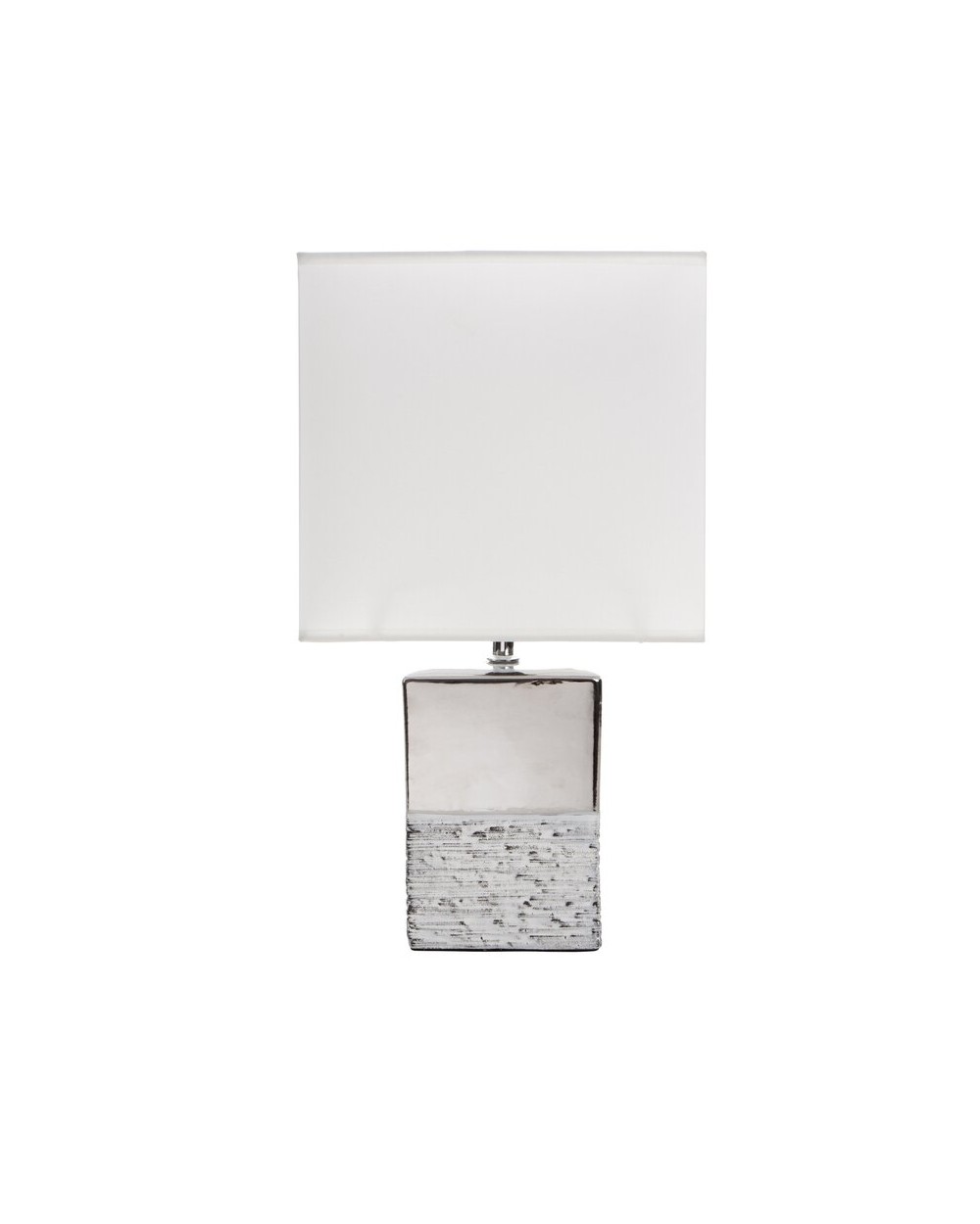 Lampa stołowa 15x15x31cm Brenda/2B biała/srebrna Eurofirany 