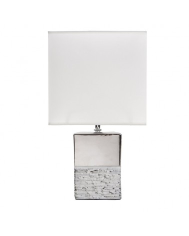 Lampa stołowa 15x15x31cm Brenda/2B biała/srebrna Eurofirany 