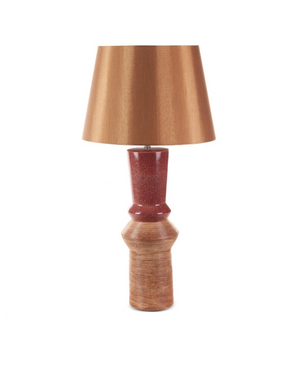 Lampa stołowa 35x35x75cm Elda/01 czerwona/jasnobrązowa Eurofirany 