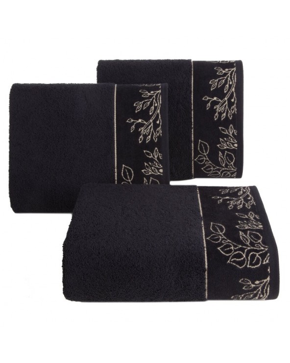 Ręcznik bawełna 70x140 Victoria 7 czarny Eurofirany