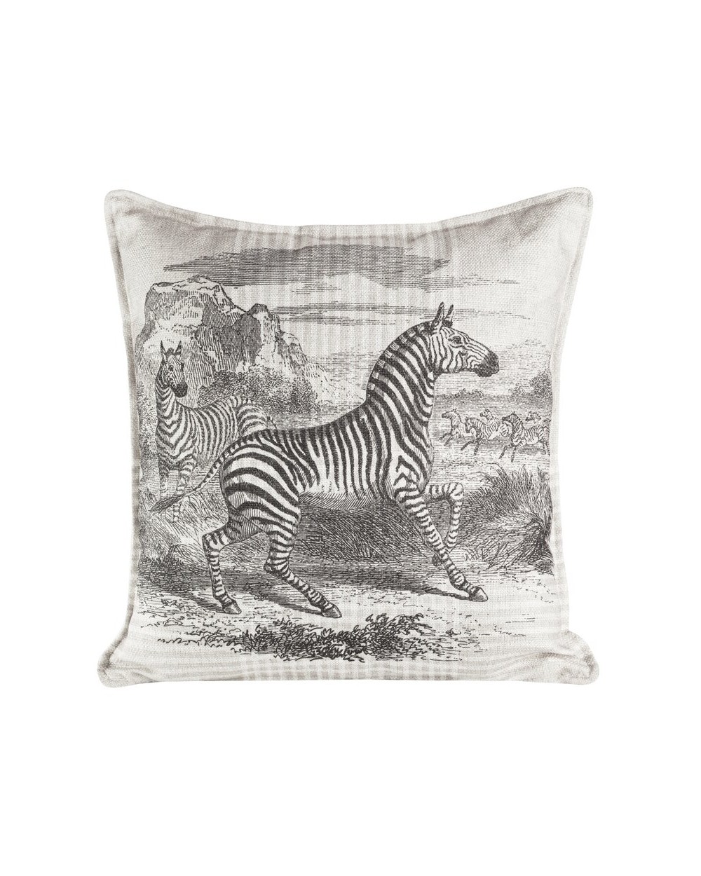 Poszewka lniana 45x45 Akua biała/czarna Eurofirany