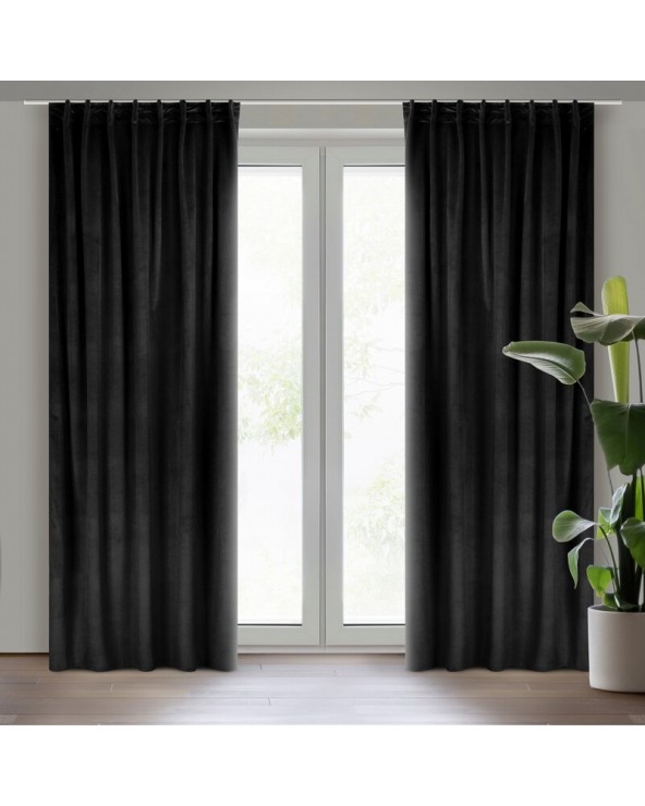 Zasłona 140x300 Madlen czarna Eurofirany 