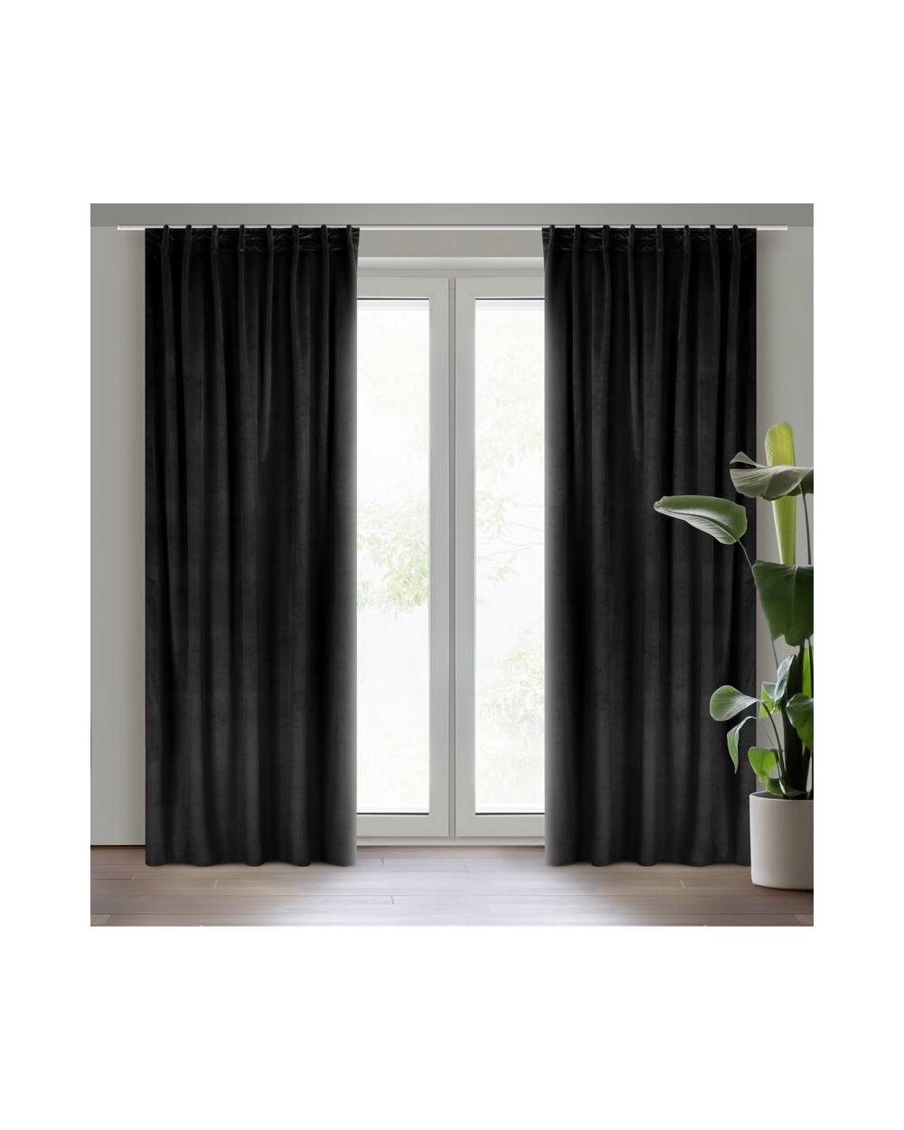Zasłona 140x300 Madlen czarna Eurofirany 