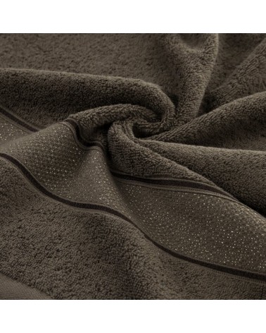 Ręcznik bawełna 50x90 ciemnobrązowy biały Eurofirany 