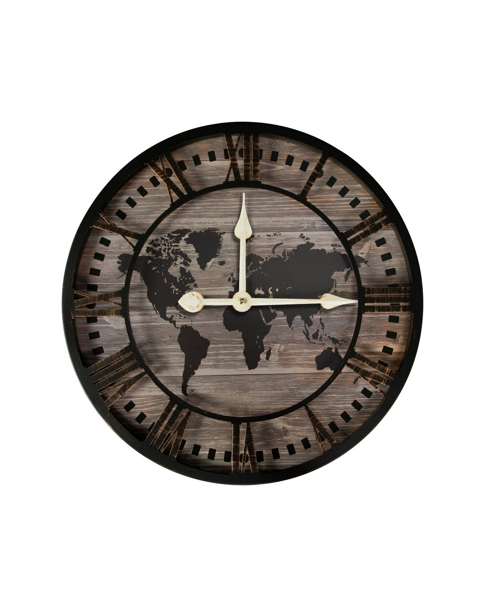 Zegar ścienny 60x5x60 04 czarny/brązowy Eurofirany 