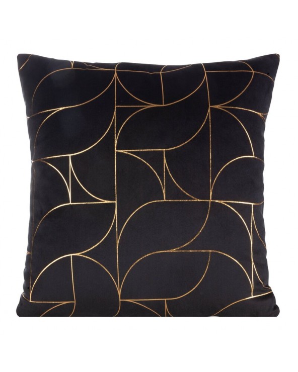 Poszewka velvet 40x40 Evi czarna/złota Eurofirany