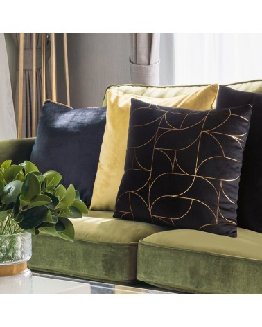 Poszewka velvet 40x40 Evi czarna/złota Eurofirany