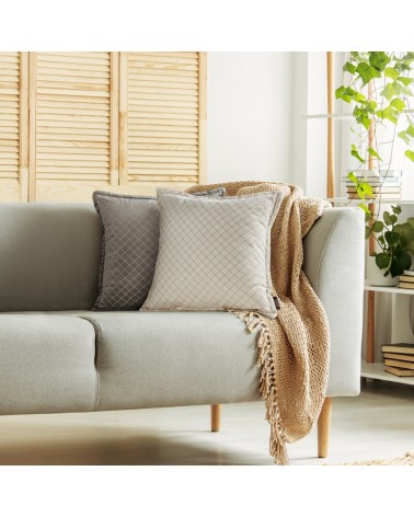 Poszewka velvet 45x45 Kim kremowa Eurofirany 