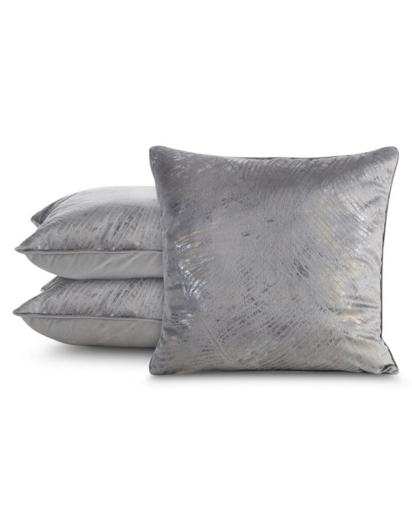 Poszewka velvet 45x45 Tulia beżowa/szara Eurofirany 