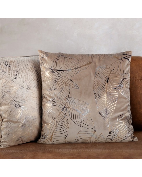 Poszewka velvet 45x45 Tulia beżowa/szara Eurofirany 