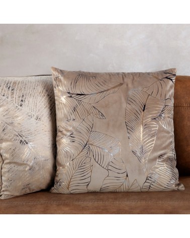 Poszewka velvet 45x45 Tulia beżowa/szara Eurofirany 