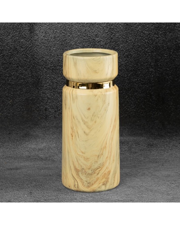 Wazon dekoracyjny 11x11x25cm Aliza 1/02 beżowy/złoty Eurofirany 