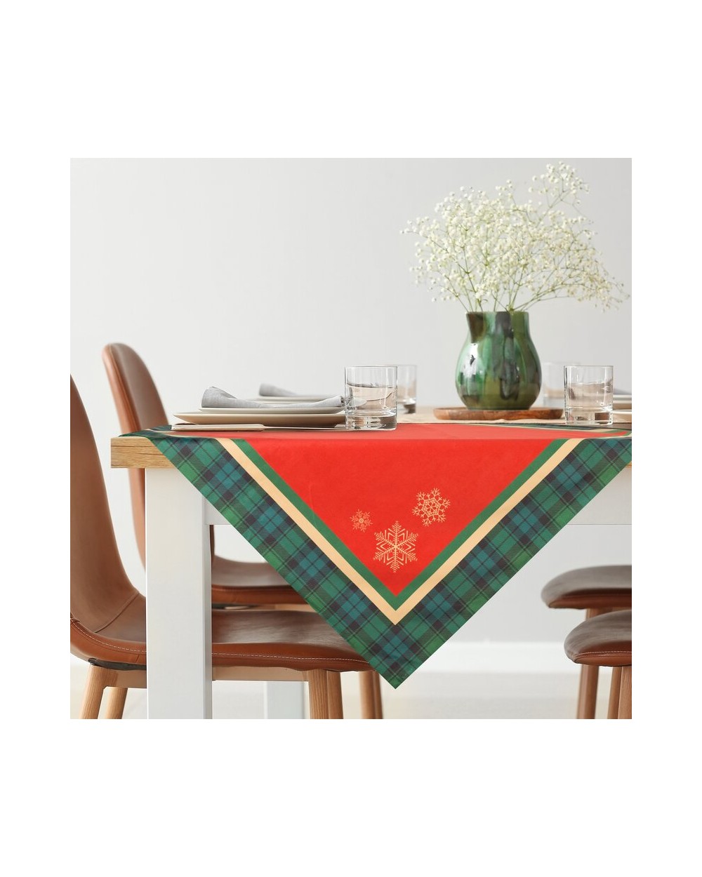 Obrus 85x85 Cherry czerwony/zielony Eurofirany 