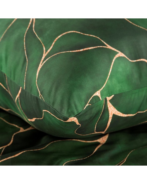 Pościel satyna bawełniana 160x200 + 2x70x80 Gift1 zielona Eurofirany