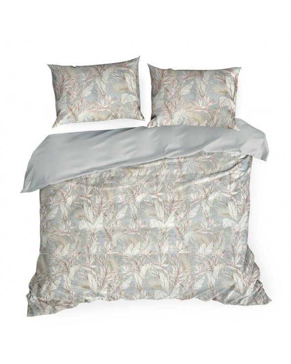 Pościel satyna bawełniana 180x200 + 2x70x80 Nika 26 jasnoszara Eurofirany 