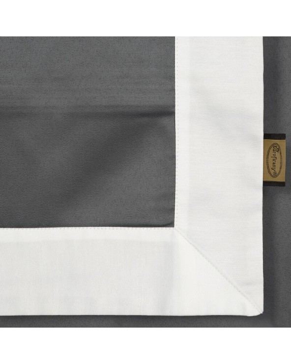 Pościel polycotton 200x220 + 2x70x80 Laura stalowa/biała Eurofirany