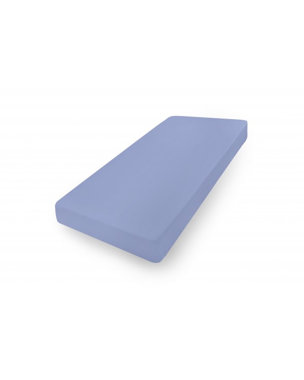 Prześcieradło bawełna jersey 90x200x20 z gumką błękitne Classic Matex