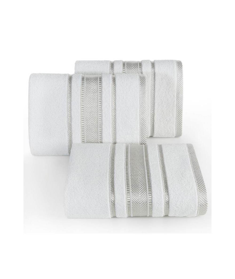 Ręcznik bawełna Mati 70x140 biały/popiel