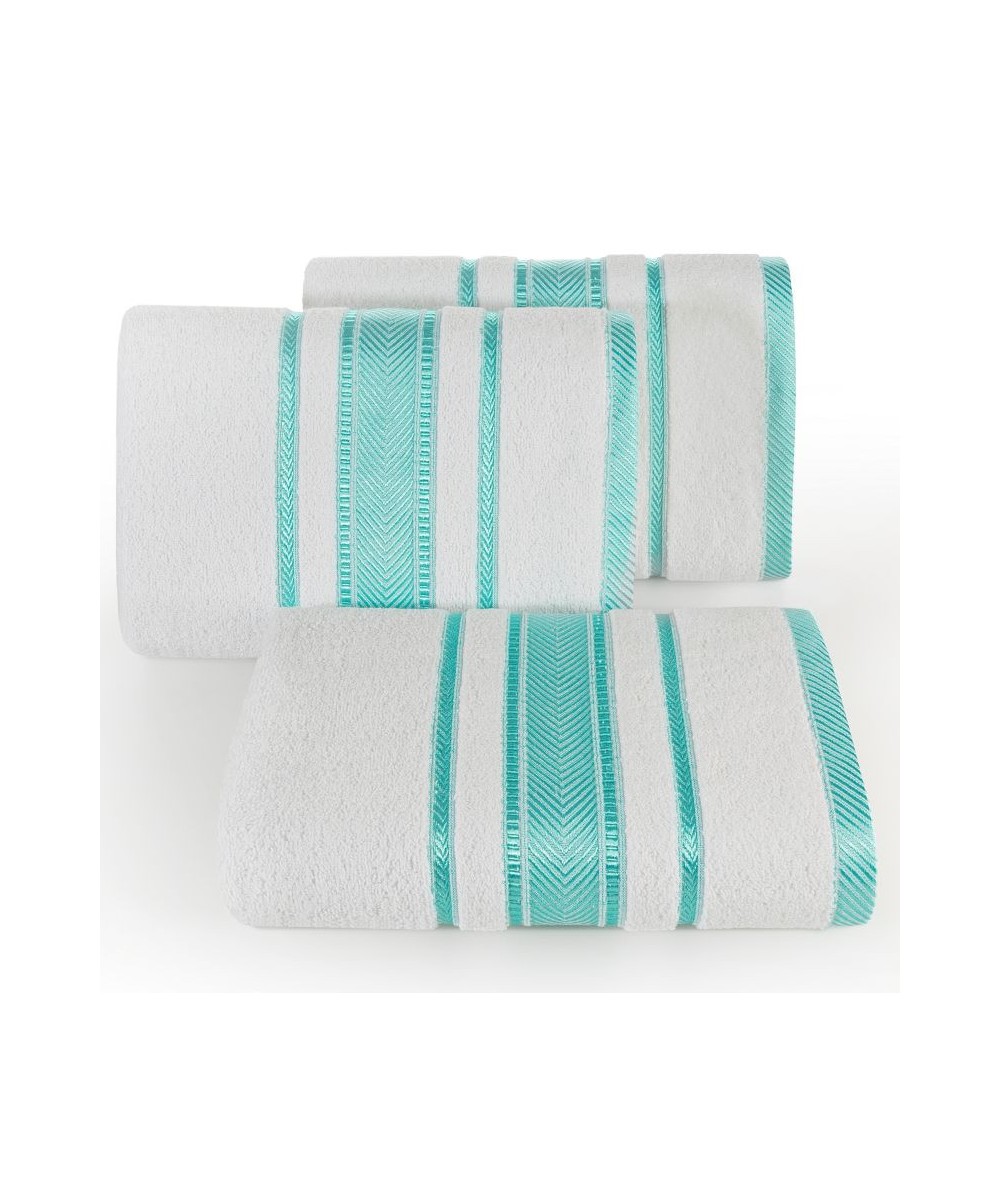 Ręcznik bawełna Mati 70x140 biały/turkus