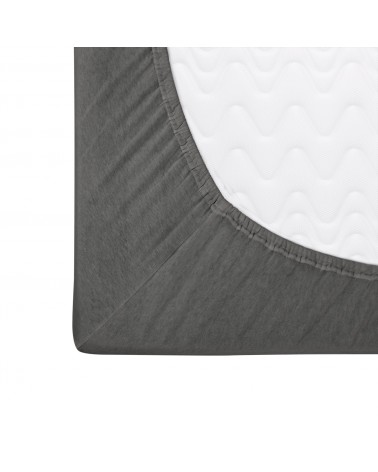 Prześcieradło bawełna jersey Premium 140x200x20 z gumką szare Darymex