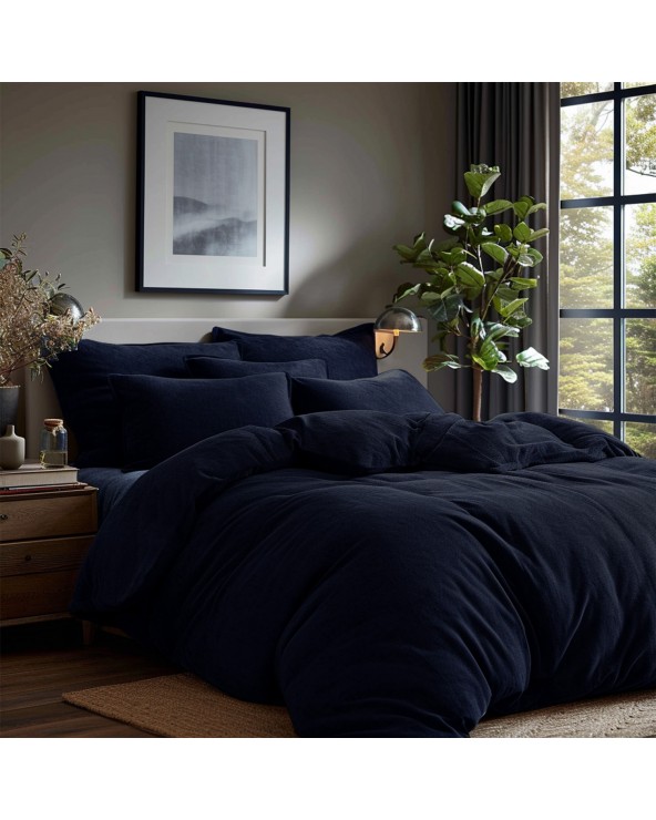 Pościel frotte 160x200 + 2x70x80cm ciemny granat Darymex