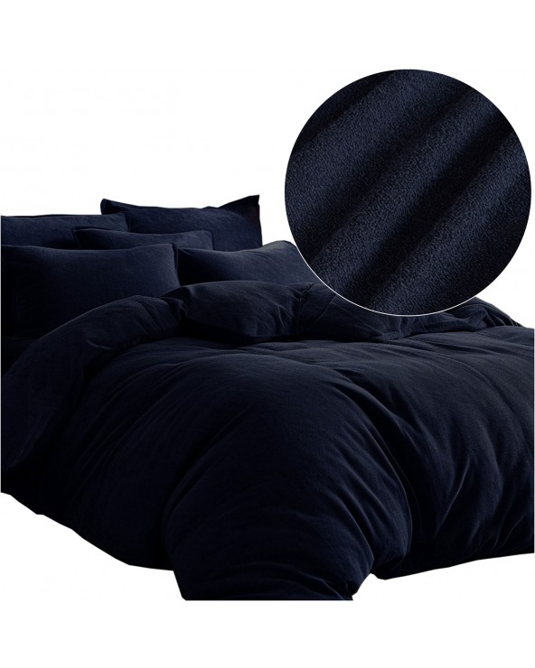 Pościel frotte 160x200 + 2x70x80cm ciemny granat Darymex