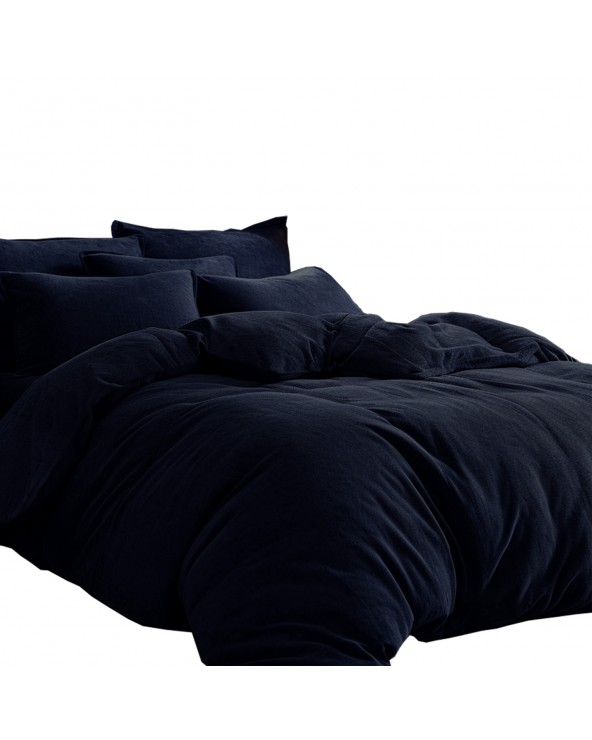 Pościel frotte 160x200 + 2x70x80cm ciemny granat Darymex