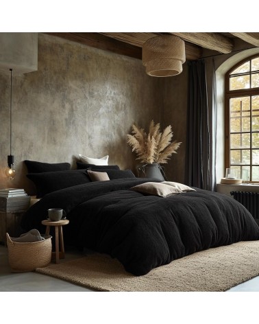 Pościel frotte 200x220 + 2x70x80cm czarny Darymex