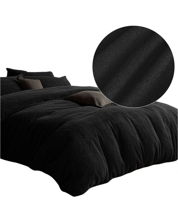 Pościel frotte 200x220 + 2x70x80cm czarny Darymex