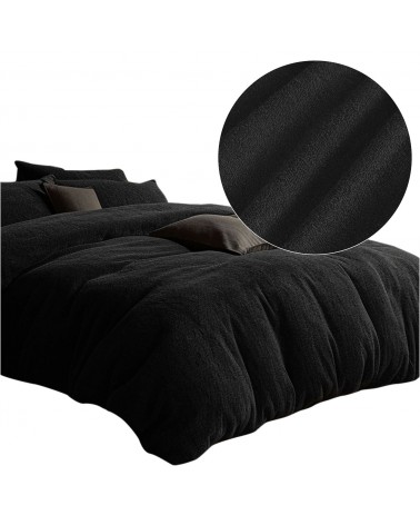Pościel frotte 200x220 + 2x70x80cm czarny Darymex