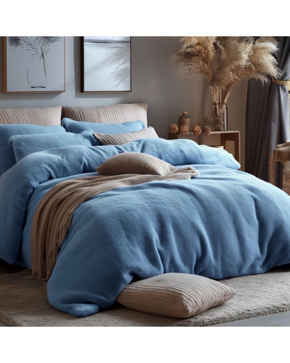 Pościel frotte 200x220 + 2x70x80cm niebieski Darymex