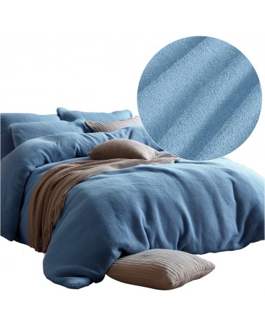 Pościel frotte 200x220 + 2x70x80cm niebieski Darymex