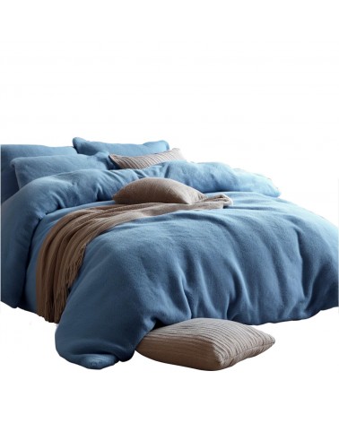 Pościel frotte 200x220 + 2x70x80cm niebieski Darymex