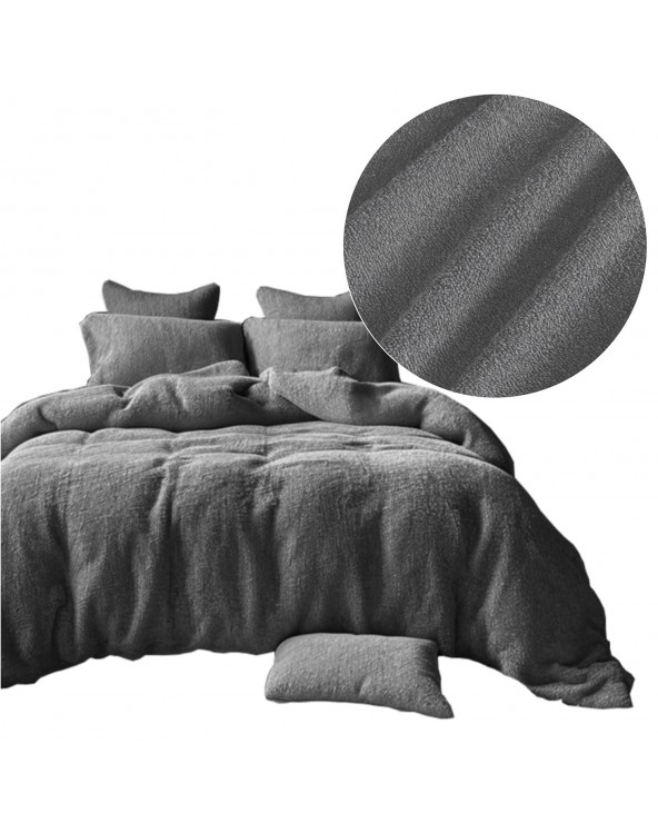 Pościel frotte 200x220 + 2x70x80cm szary Darymex