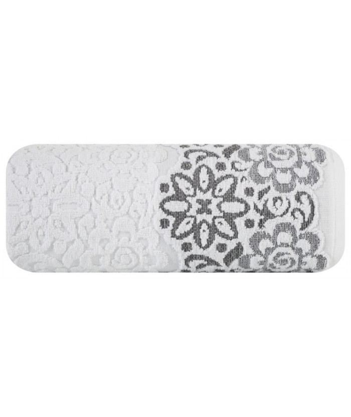 Ręcznik bawełna Ria 70x140 biały/popiel