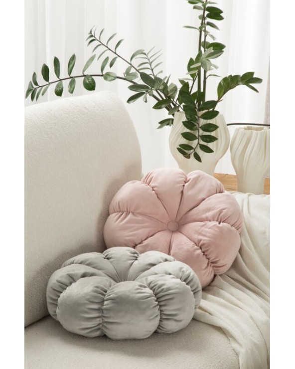 Poduszka dekoracyjna okrągłą 37cm Flower 41A niebieska Eurofirany