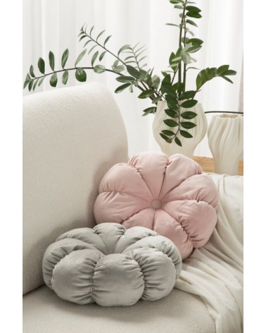 Poduszka dekoracyjna okrągłą 37cm Flower 41A niebieska Eurofirany