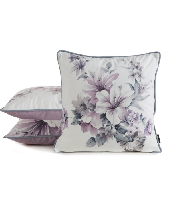 Poszewka velvet 45x45 Velvet 121 kremowa/fioletowa Eurofirany