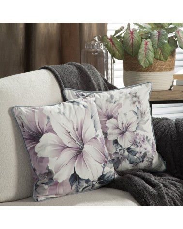 Poszewka velvet 45x45 Velvet 122 kremowa/fioletowa Eurofirany