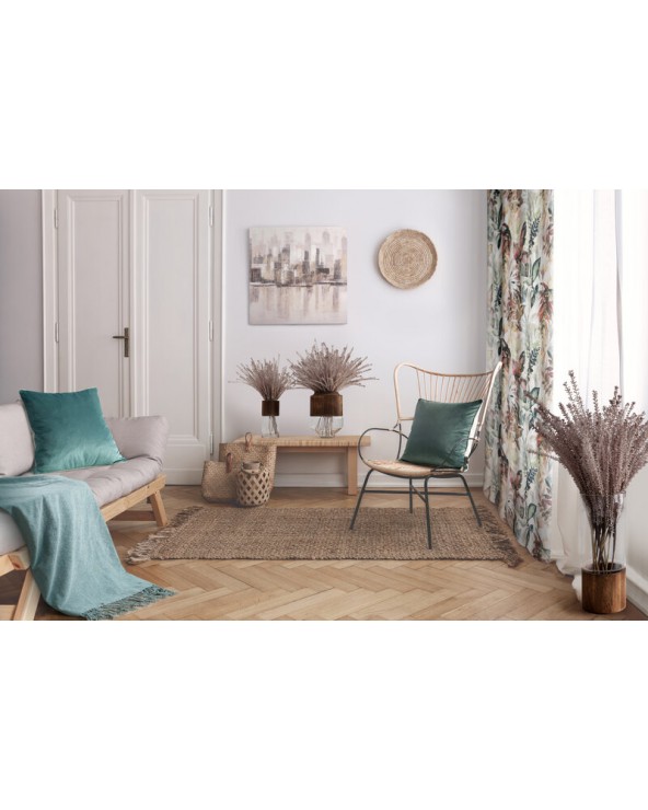Poszewka velvet 45x45 Velvet 57D ciemnomiętowa/lniana Eurofirany