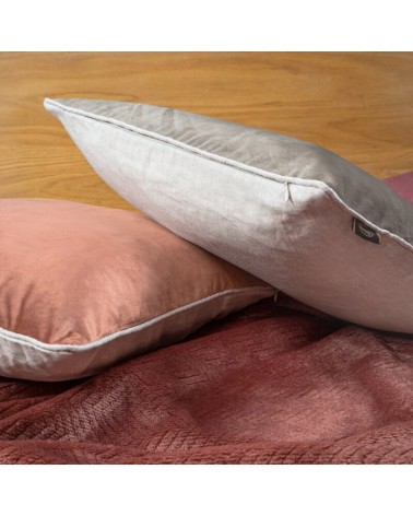 Poszewka velvet 45x45 Velvet 57D ciemnomiętowa/lniana Eurofirany