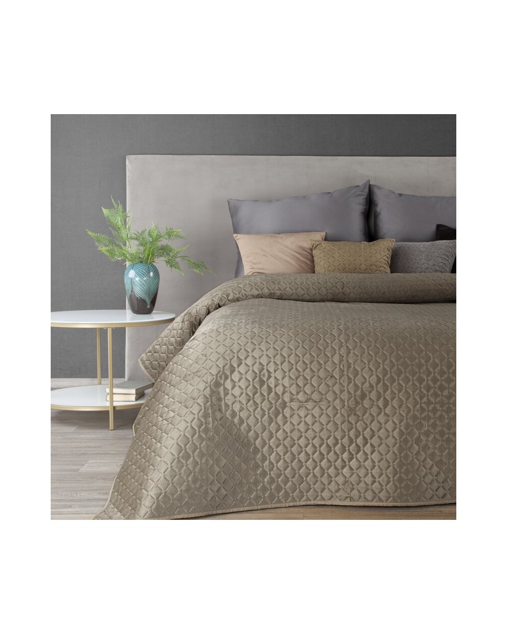 Narzuta velvet 70x160 Dimon ciemnobeżowa Eurofirany